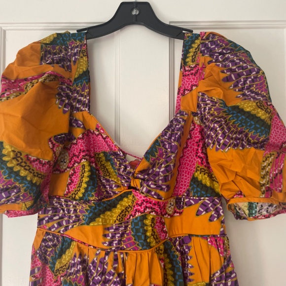 Farm Rio Macaw Print Puff Sleeve Dress - Picture 4 of 5